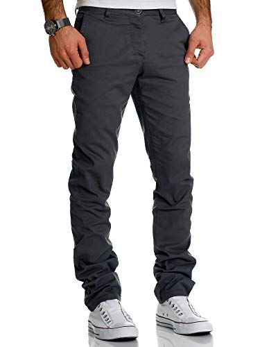 REPUBLIX Herren Regular Slim Stretch Chino Hose Fit R7019 Anthrazit W29/L30 von REPUBLIX