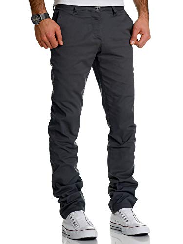 REPUBLIX Herren Regular Slim Stretch Chino Hose Fit R7019 Anthrazit W38/L32 von REPUBLIX