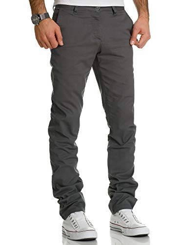 REPUBLIX Herren Regular Slim Stretch Chino Hose Fit R7019 Dunkelgrau W33/L34 von REPUBLIX