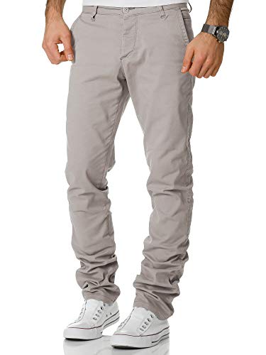 REPUBLIX Herren Regular Slim Stretch Chino Hose Fit R7019 Hellgrau W34/L32 von REPUBLIX