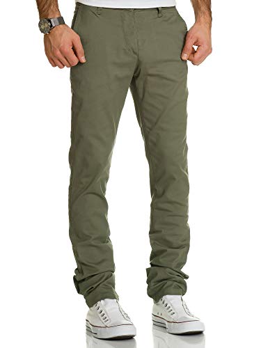 REPUBLIX Herren Regular Slim Stretch Chino Hose Fit R7019 Olive W29/L30 von REPUBLIX