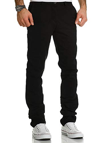 REPUBLIX Herren Regular Slim Stretch Chino Hose Fit R7019 Schwarz W30/L32 von REPUBLIX