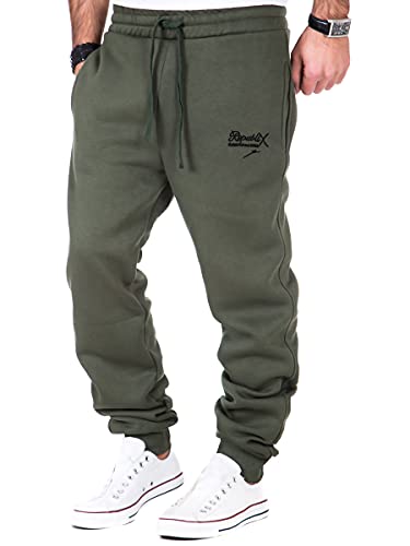 REPUBLIX Herren Sporthose Jogger Jogginghose Sweatpants Trainingshose R-0052 Khaki S von REPUBLIX