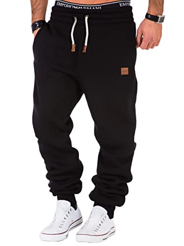 REPUBLIX Herren Sporthose Jogger Jogginghose Sweatpants Trainingshose R-0053 Schwarz 4XL von REPUBLIX