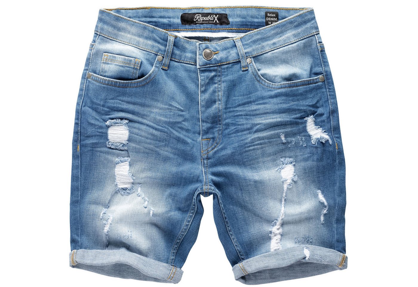 REPUBLIX Jeansshorts ZYAIRE Herren Bermuda kurze Männer Hose Regular Fit von REPUBLIX