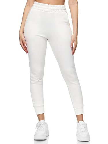 REPUBLIX Jogginghose Damen Jogger Sporthose Jogging Sweat Pants RD-025 Weiß XS von REPUBLIX