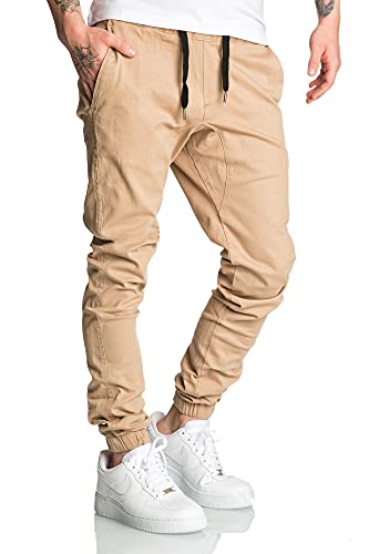 REPUBLIX Lässige Herren Cargo Jogger Chino Hose Pants Mit Stretch R0702 Beige W29 von REPUBLIX