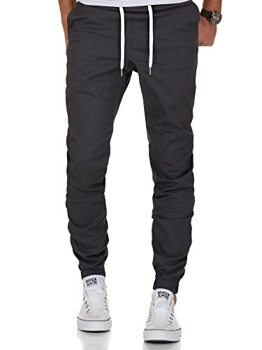 REPUBLIX Lässige Herren Cargo Jogger Chino Hose Pants Mit Stretch R7002 Anthrazit W38 von REPUBLIX