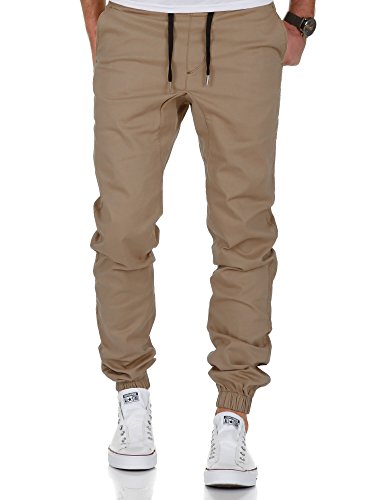 REPUBLIX Lässige Herren Cargo Jogger Chino Hose Pants Mit Stretch R7002 Beige W32 von REPUBLIX