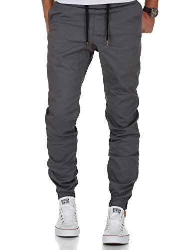 REPUBLIX Lässige Herren Cargo Jogger Chino Hose Pants Mit Stretch R7002 Dunkelgrau W30 von REPUBLIX