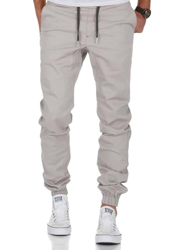 REPUBLIX Lässige Herren Cargo Jogger Chino Hose Pants Mit Stretch R7002 Hellgrau W33 von REPUBLIX