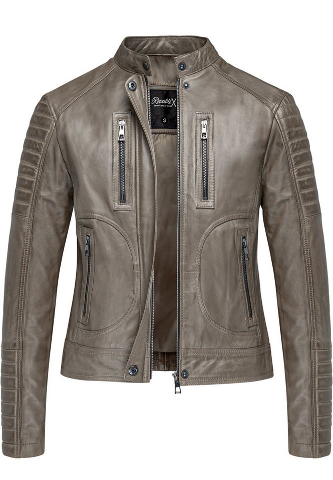 REPUBLIX Lederjacke BLAKELY Echtleder Damen Biker Zipper Jacke von REPUBLIX