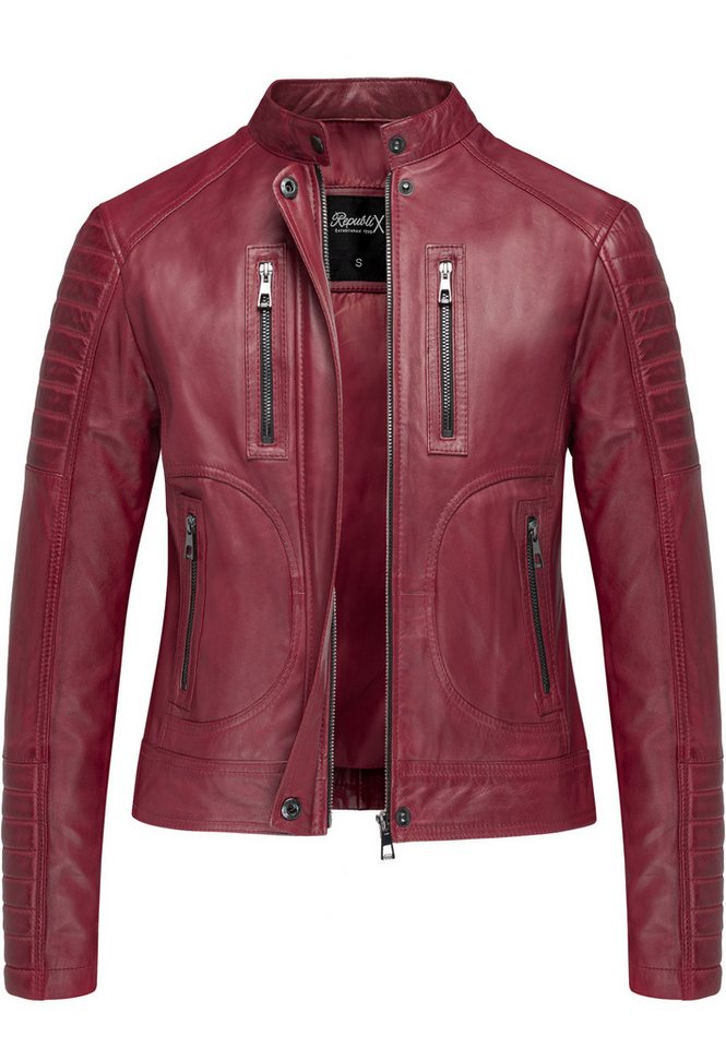 REPUBLIX Lederjacke BLAKELY Echtleder Damen Biker Zipper Jacke von REPUBLIX