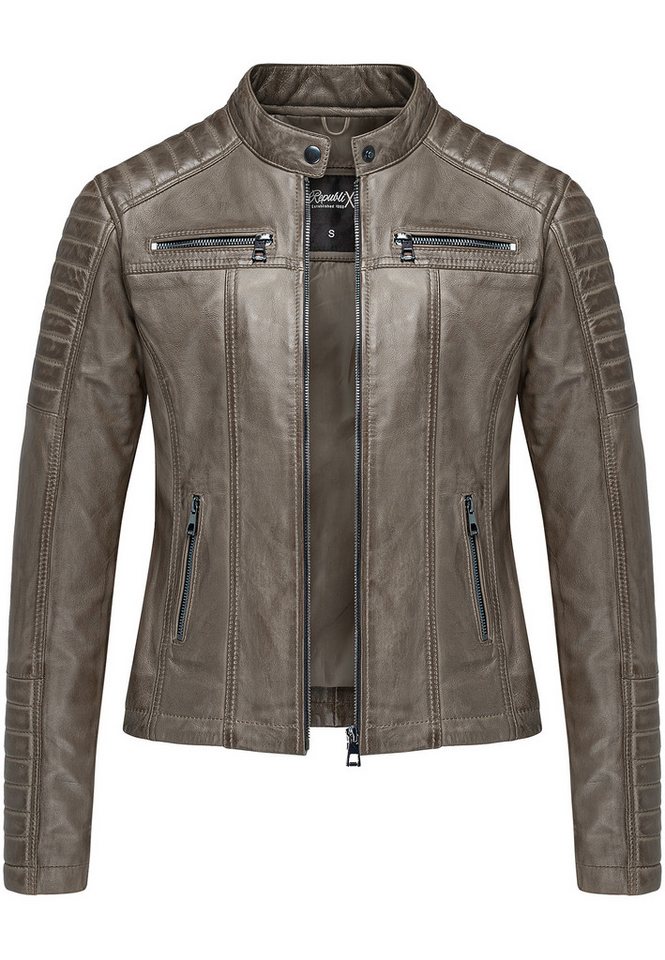 REPUBLIX Lederjacke REESE Echtleder Damen Biker Zipper Jacke von REPUBLIX