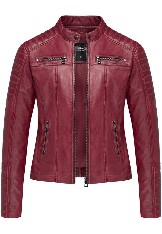 REPUBLIX Lederjacke REESE Echtleder Damen Biker Zipper Jacke von REPUBLIX