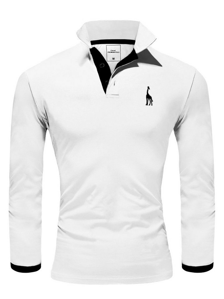 REPUBLIX Poloshirt AIDEN Herren Basic Langarm Kontrast Polo Hemd von REPUBLIX