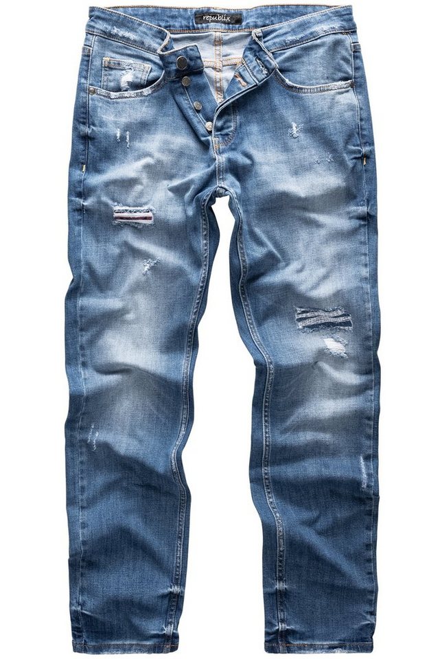 REPUBLIX Straight-Jeans CONNOR Herren Regular Fit Destroyed Jeans von REPUBLIX