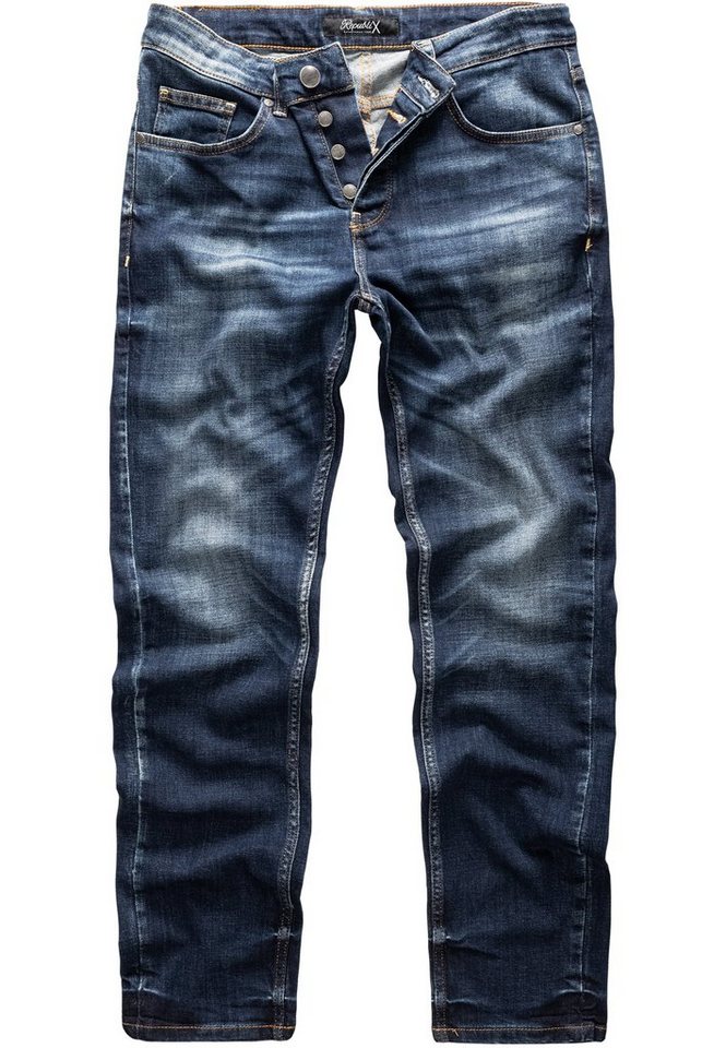 REPUBLIX Straight-Jeans NAT Herren Regular Fit Destroyed Jeans von REPUBLIX