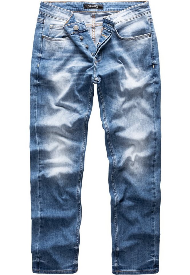 REPUBLIX Straight-Jeans NAT Herren Regular Fit Destroyed Jeans von REPUBLIX