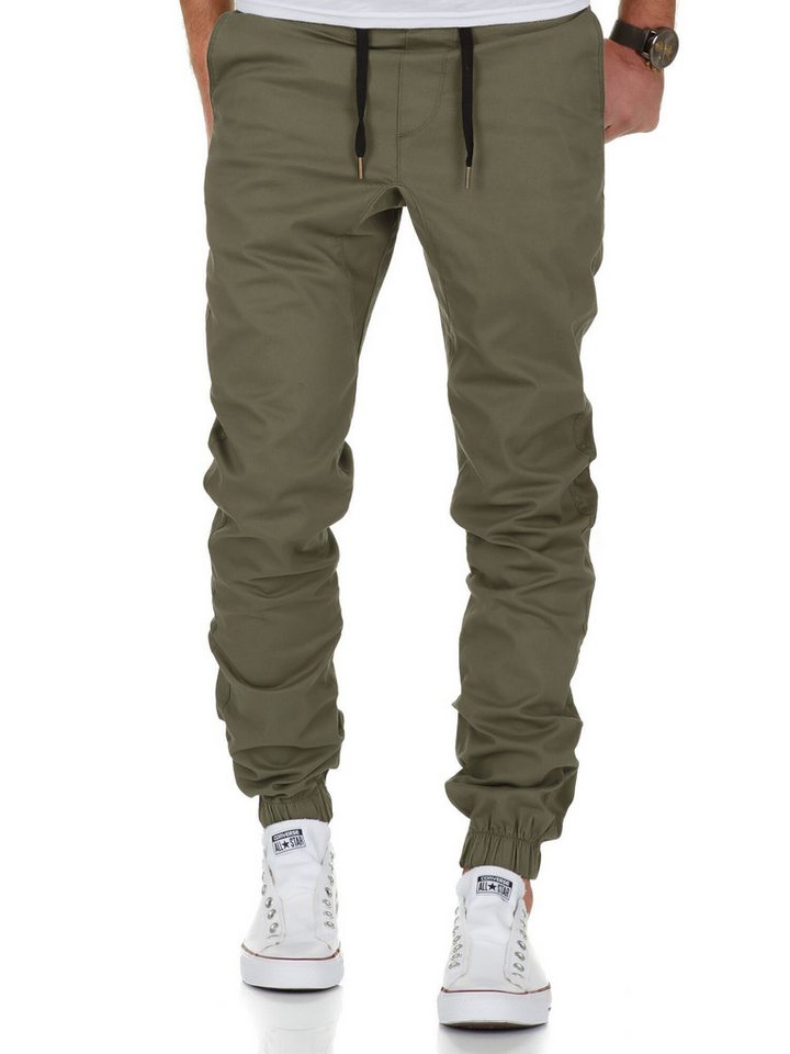 REPUBLIX Stretch-Hose AVILA Herren Basic Jogger Hose Chino mit Kontrast von REPUBLIX