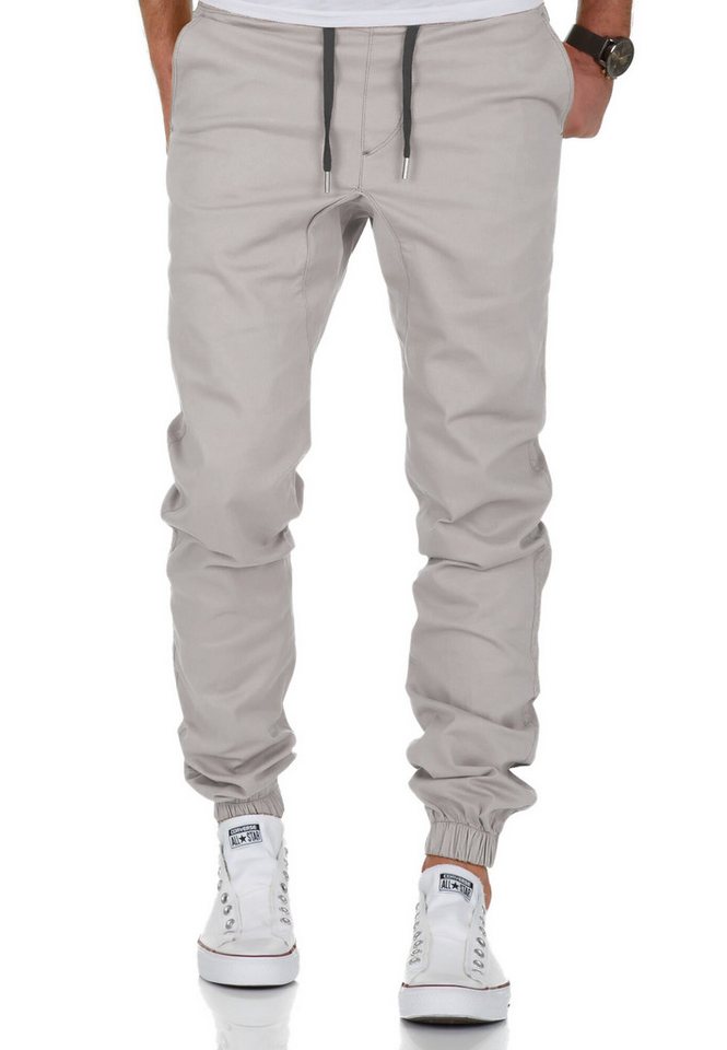 REPUBLIX Stretch-Hose AVILA Herren Basic Jogger Hose Chino mit Kontrast von REPUBLIX