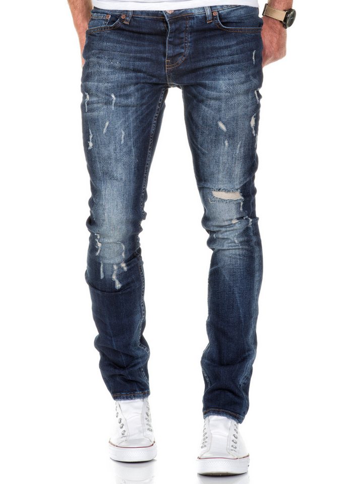 REPUBLIX Gerade Jeans RYDEL Herren Männer Regular Straight Fit Destroyed Jeans Hose REPUBLIX Gerade Jeans RYDEL Herren Männer Regular Straight Fit Destroyed Jeans Hose von REPUBLIX