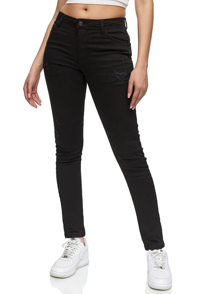REPUBLIX Stretch-Jeans STELLA Damen Destroyed Mid Waist Stretch Denim Jeans REPUBLIX Stretch-Jeans STELLA Damen Destroyed Mid Waist Stretch Denim Jeans von REPUBLIX