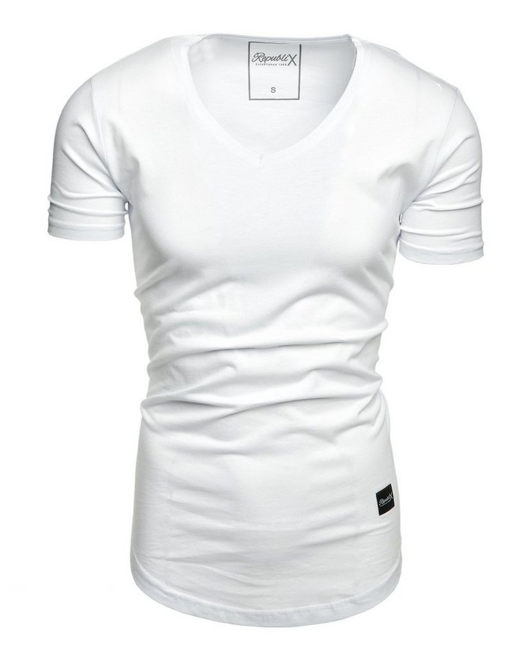 REPUBLIX T-Shirt BRANDON Herren Oversize Basic Shirt mit V-Ausschnitt von REPUBLIX