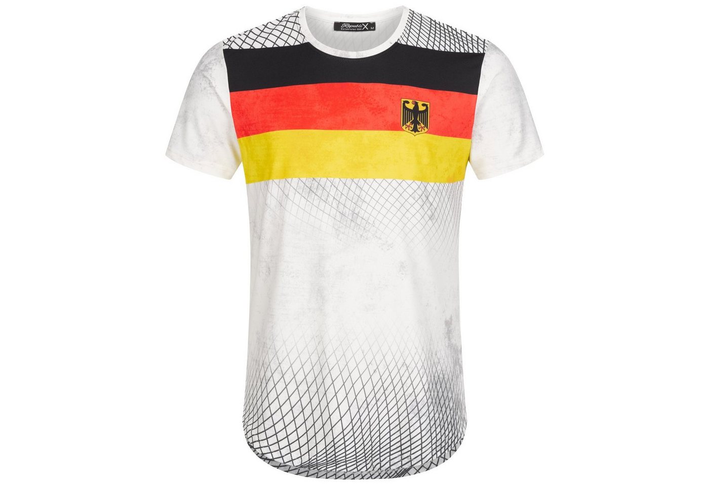 REPUBLIX T-Shirt FAN Herren Länder EM WM Oversize Crew Neck Shirt mit Rundhalsausschnitt von REPUBLIX