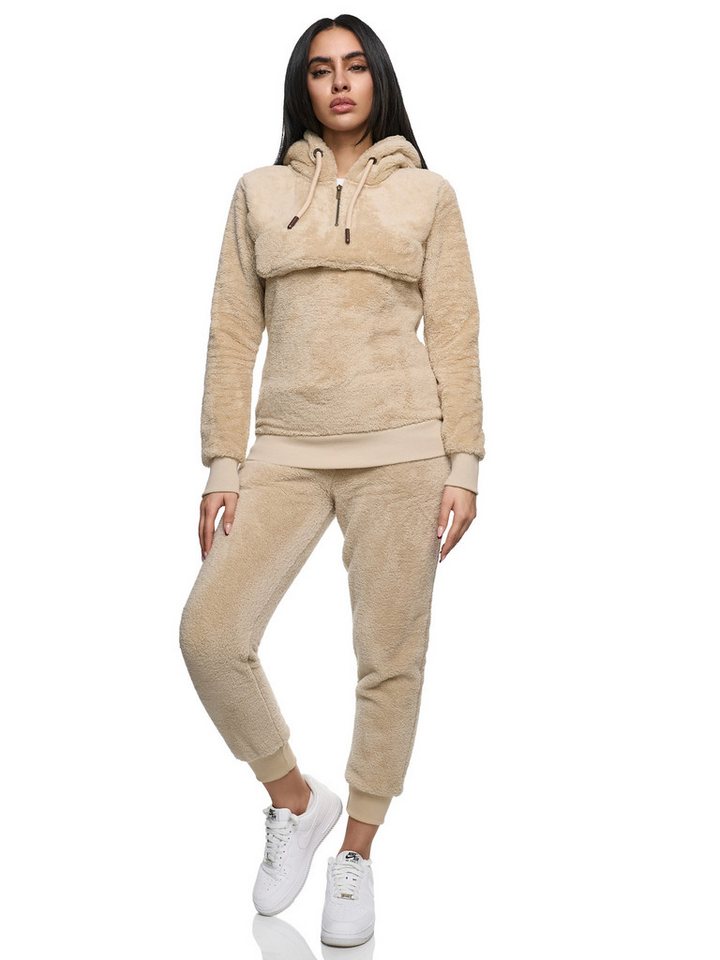 REPUBLIX Trainingsanzug NAYELI, Damen Plüsch Zweiteiler Hausanzug Training Sportanzug Jogginganzug von REPUBLIX