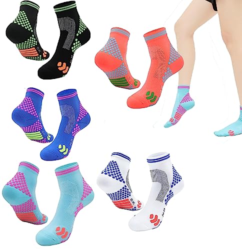 HIGHERSOCKS 2023 Far Infrared Schorl Titanium Ion Heightening Booster Socks,Breathable Comfort Tourmaline Slimming Sock(2 Pairs/5 Pairs) (L, 5 Color) von REPWEY