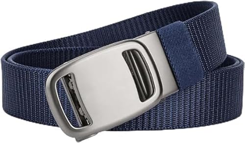 Pilot Tactical Belt,Automatic Belt Buckle,Stretch Nylon Canvas Adjustable Men Waist Belt for Pants Wear-Resistant (Blue) von REPWEY