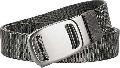 Pilot Tactical Belt,Automatic Belt Buckle,Stretch Nylon Canvas Adjustable Men Waist Belt for Pants Wear-Resistant (Gray) von REPWEY