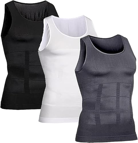 Shaperluv – Shaperluv Male Shaper Tank, Brust-Gynäkomastie-Kompressions-Tanktop, Shapewear-Tanktop, Kompressions-Basisschicht für Sport (L, Grau) von REPWEY