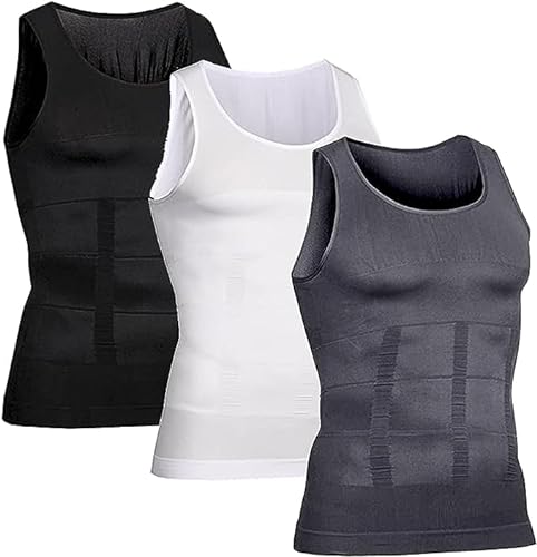 Shaperluv – Shaperluv Male Shaper Tank, Brust-Gynäkomastie-Kompressions-Tanktop, Shapewear-Tanktop, Kompressions-Basisschicht für Sport (XL, Grau) von REPWEY