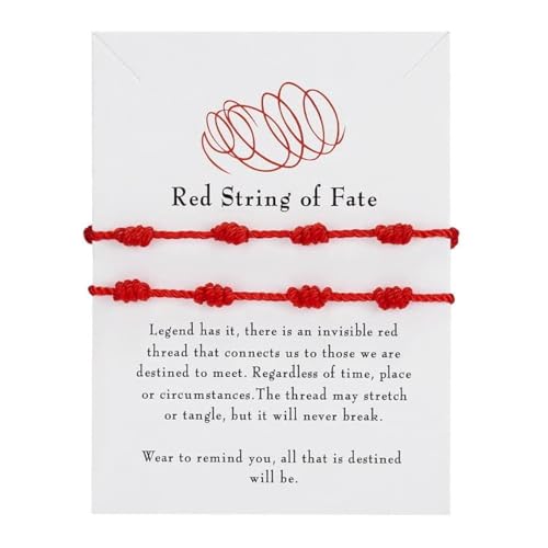 2 Stück Rotes Armband für Damen Herren - Kabbala Geflochtenes Freundschaft Seilarmband, Glücksarmband Freundschaftsbänder Spitzenarmband für Kinder - Rotes Bracelet von REQAG