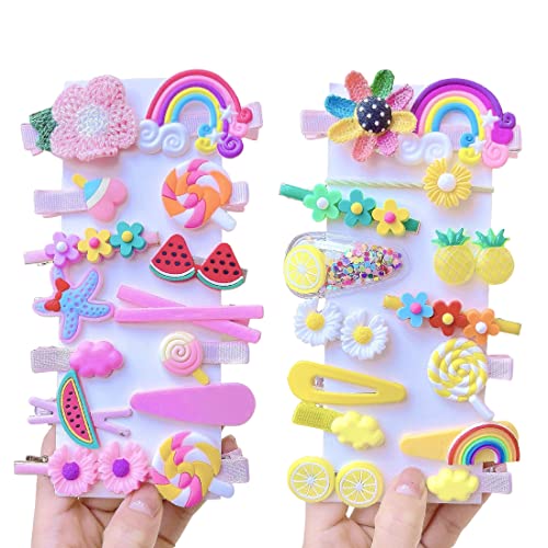 28 Stück Haarspange Haarring - Haarspangen Haarring Kinderschmuck Haarschmuck für Kinder Haarspangen, Mode Tier Haarnadel Kinder Haarspangen Cartoon Clips Zubehör für Baby Kleinkinder Mädchen Kinder von REQAG