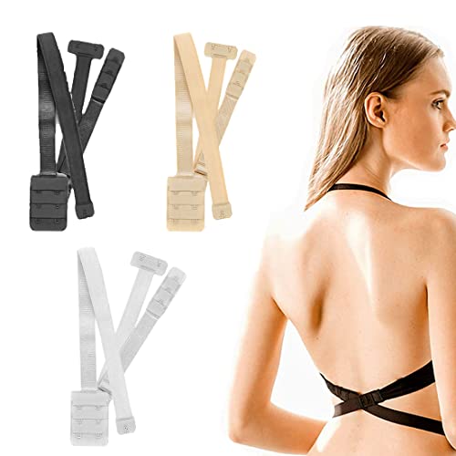 3 pcs BH-Verlängerer BH Verlängerung Erweiterung Rückenfrei Rückenkonverter Verstellbare Träger mit tiefem V-Ausschnitt, rückenfreies Kleid, Hochzeitsfeier von REQAG