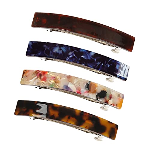 4 Stücke Haarspange Haarspange aus Acryl Automatisch Haarspangen Acetat-Haarnadel für feines Haar und mitteldickes Haar Französische Vintage Haarschmuck für Damen Mädchen von REQAG