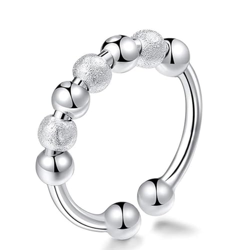 REQAG 925 Sterling Silber Spinner Ring Damen Verstellbar Silber Ring Schmuck Geschenk fr Muttertag von REQAG