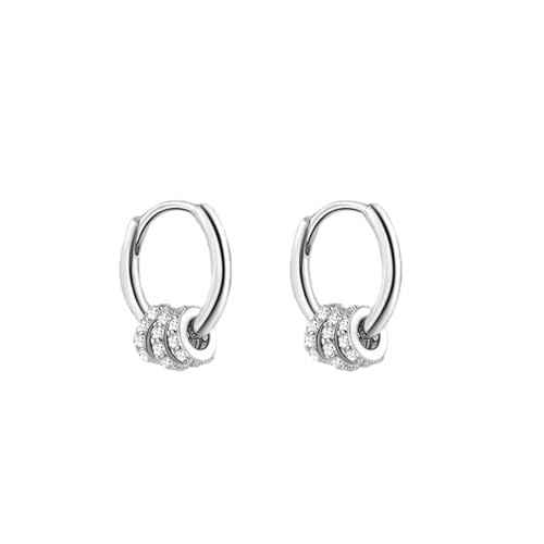 REQAG 925 Sterling Silber Hoop Ohrringe für Frauen Bunte Bunte Cubic Zirkonia Ohrringe Herz Shaped Hoop Ohrringe Minimalistische Modeschmuck von REQAG