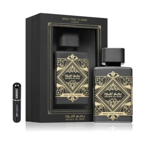 Lattafa Badee Al Oud for Glory Original Eau da Parfum, 100 ml, Import aus Dubai mit lang anhaltenden Aromen, inkl. nachfüllbarem Zerstäuber, 5 ml (Oud for Glory) von RESAES Resistant and aesthetic