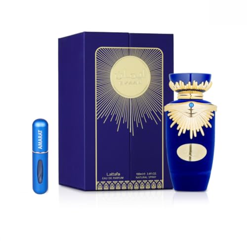 Emaan Eau de Parfum, 100 ml, arabisches Parfüm für Damen, langanhaltend, inklusive nachfüllbarem Zerstäuber, 5 ml, blumiger und orientalischer Duft mit Noten von Bergamotte, Tuberose und Vanille von RESAES Resistant and aesthetic