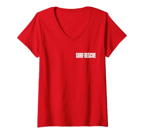 Damen Surf-Rettung Beach Patrol Ufer Rettungsschwimmer T-Shirt mit V-Ausschnitt Damen Surf-Rettung Beach Patrol Ufer Rettungsschwimmer T-Shirt mit V-Ausschnitt von RESCUE PERSONNEL TEES