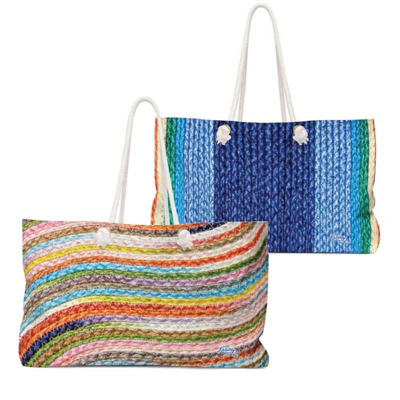 Boho Bunte Gewellte Print Weekender Tasche - Doppelseitig von RESINcredibleKarinaR