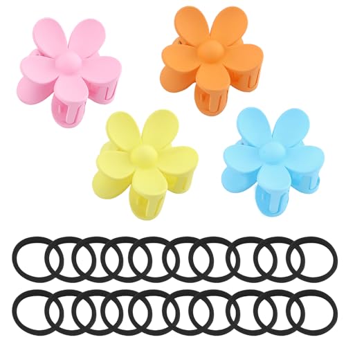 Blumenklammern, Blumen-Haarspangen, Blumen-Haarspangen, Haarklammern für Damen und Mädchen, mittelgroße Haarklammern mit 20 Haargummis für dickes/dünnes Haar, leichte Blumenclips, 7,6 cm, leuchtende Blumenklammern, Blumen-Haarspangen, Blumen-Haarspangen, Haarklammern für Damen und Mädchen, mittelgroße Haarklammern mit 20 Haargummis für dickes/dünnes Haar, leichte Blumenclips, 7,6 cm, leuchtende von RESTALLADNWEST