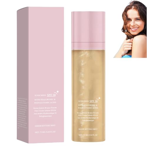 Clear Setting Spray Sonnenschutz LSF 50, LSF 50 Gesichtsspray, nicht fettend, zieht schnell ein, für Gesicht und Körper von RETGJNC