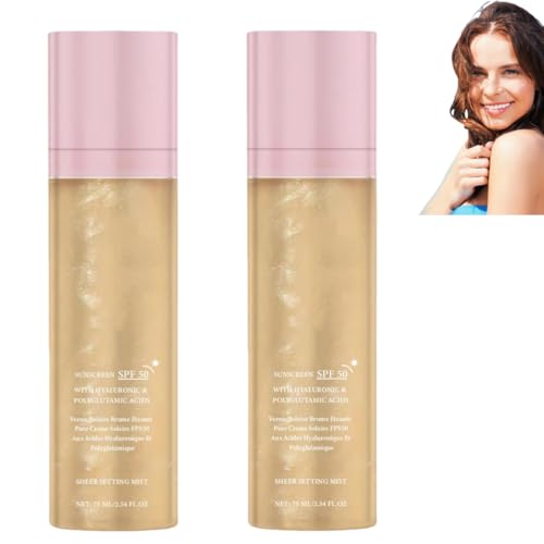 Clear Setting Spray Sonnenschutz LSF 50, LSF 50 Gesichtsspray, nicht fettend, zieht schnell ein, für Gesicht und Körper von RETGJNC