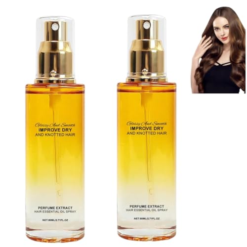 Haarpflege-Spray mit ätherischen Ölen, Duft-Haarpflege-ätherisches Öl, glänzend und geschmeidig, stärkt die Haarwurzeln, verbessert trockenes und verfilztes Haar, geeignet für Männer und Frauen von RETGJNC