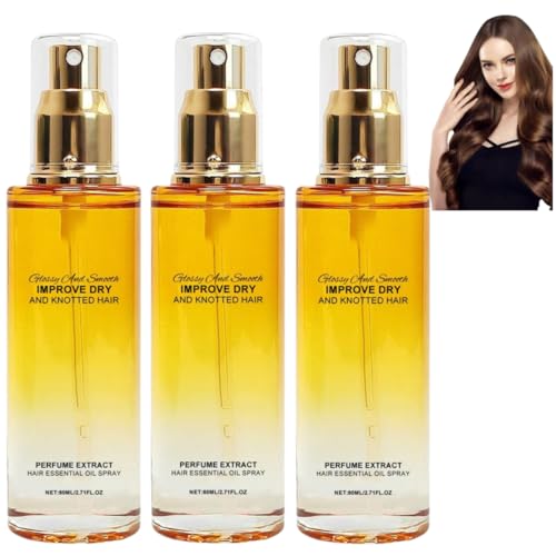 Haarpflege-Spray mit ätherischen Ölen, Duft-Haarpflege-ätherisches Öl, glänzend und geschmeidig, stärkt die Haarwurzeln, verbessert trockenes und verfilztes Haar, geeignet für Männer und Frauen von RETGJNC